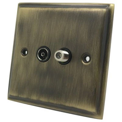 Mondo Antique Brass TV and SKY Socket