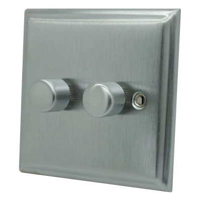 Mondo Satin Chrome Push Intermediate Switch and Push Light Switch Combination