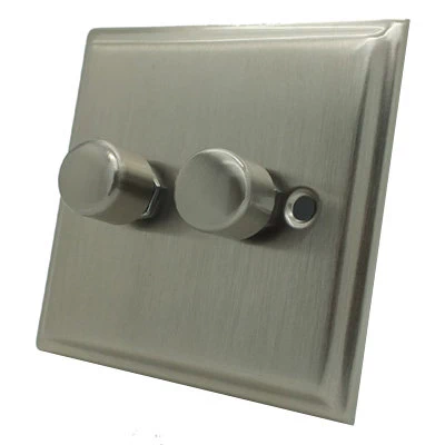 Mondo Satin Nickel  Push Intermediate Switch and Push Light Switch Combination