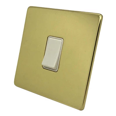 Smooth Classic Polished Brass Intermediate Toggle Switch and Toggle Switch Combination