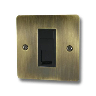 Slim Antique Brass RJ45 Network Socket