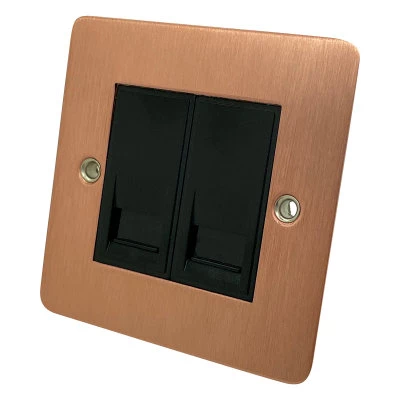 Slim Classic Brushed Copper Telephone Master Socket