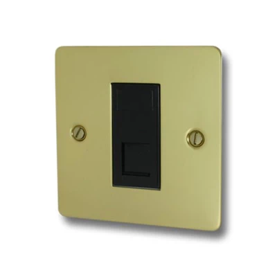 Slim Polished Brass RJ45 Network Socket