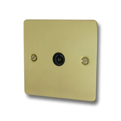 Slim Polished Brass TV Socket