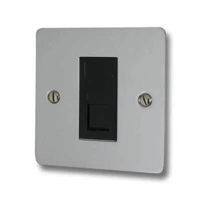 Slim Polished Chrome RJ45 Network Socket