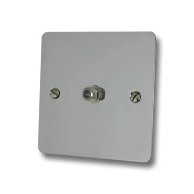 Slim Polished Chrome Satellite Socket (F Connector)