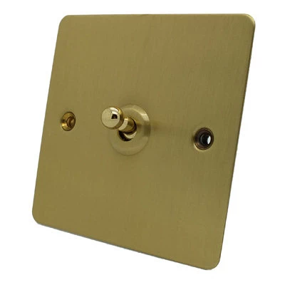 Slim Satin Brass Toggle (Dolly) Switch