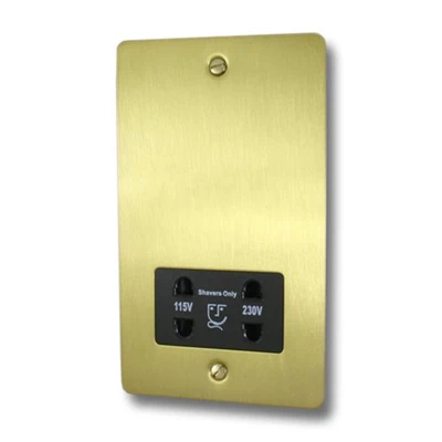 Slim Satin Brass Shaver Socket