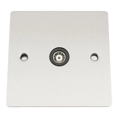 Slim Satin Chrome TV Socket