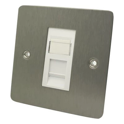 Slim Satin Stainless RJ45 Network Socket