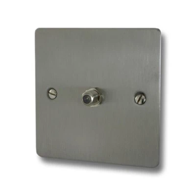 Slim Satin Stainless Satellite Socket (F Connector)