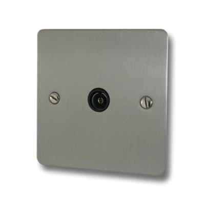 Slim Satin Stainless TV Socket