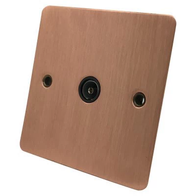 Slim Classic Brushed Copper TV Socket