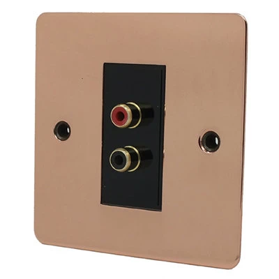 Slim Polished Copper Speaker Socket