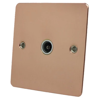 Slim Polished Copper TV Socket