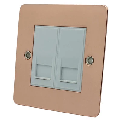 Slim Polished Copper Telephone Extension Socket