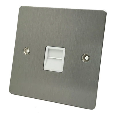 Slim Satin Chrome Telephone Extension Socket