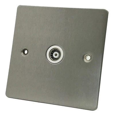 Slim Satin Chrome TV Socket