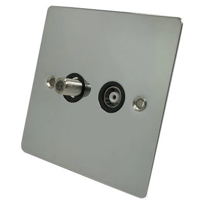 Slim Polished Chrome TV and SKY Socket