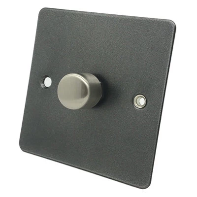 Slim Dark Pewter Push Light Switch