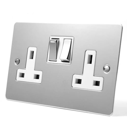 Slim Polished Chrome TV, FM and SKY Socket