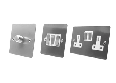 Slim Satin Stainless TV, FM and SKY Socket