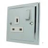 Deco Polished Chrome Switched Plug Socket - Click to see large image