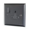 Grande Black Switched Plug Socket - Click to see large image