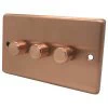 Timeless Classic Brushed Copper Push Light Switch - Click to see large image