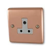 Timeless Classic Brushed Copper Round Pin Unswitched Socket (For Lighting) - Click to see large image