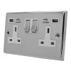 Timeless Classic Polished Chrome Plug Socket with USB Charging - Click to see large image