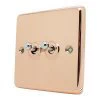 Timeless Classic Polished Copper Toggle (Dolly) Switch - Click to see large image