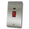 Timeless Satin Stainless Cooker (45 Amp Double Pole) Switch - Click to see large image