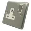 Timeless Satin Stainless Switched Plug Socket - Click to see large image