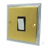 Doublet Satin Brass / Polished Chrome Edge Light Switch - Click to see large image