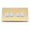 Doublet Satin Brass / Polished Chrome Edge Light Switch - Click to see large image