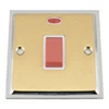 Doublet Satin Brass / Polished Chrome Edge Cooker (45 Amp Double Pole) Switch - Click to see large image