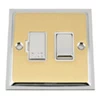 Doublet Satin Brass / Polished Chrome Edge Switched Fused Spur - Click to see large image