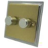 Doublet Satin Brass / Polished Chrome Edge Intelligent Dimmer - Click to see large image