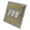 Doublet Satin Brass / Polished Chrome Edge Light Switch - Click to see large image