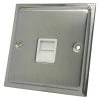 Doublet Satin Chrome / Polished Chrome Edge Telephone Master Socket - Click to see large image