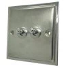 Doublet Satin Chrome / Polished Chrome Edge Toggle (Dolly) Switch - Click to see large image