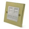 Edward Polished Brass RJ45 Network Socket - Click to see large image