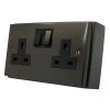 Edward Bronze Switched Plug Socket - Click to see large image