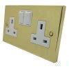 Edward Polished Brass Switched Plug Socket - Click to see large image