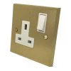 Edward Satin Brass Switched Plug Socket - Click to see large image