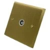 Edward Satin Brass TV Socket - Click to see large image