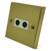 Edward Polished Brass TV Socket - Click to see large image