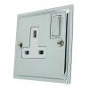 Nouveau Polished Chrome Switched Plug Socket - Click to see large image