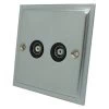 Nouveau Satin Chrome TV Socket - Click to see large image